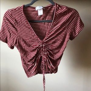 Striped scrunch crop top ⚾️